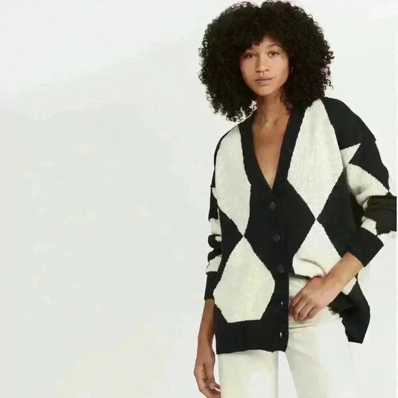 PISTOLA Denim Evelyn Oversized Diamond Cardigan - Picture 13 of 16